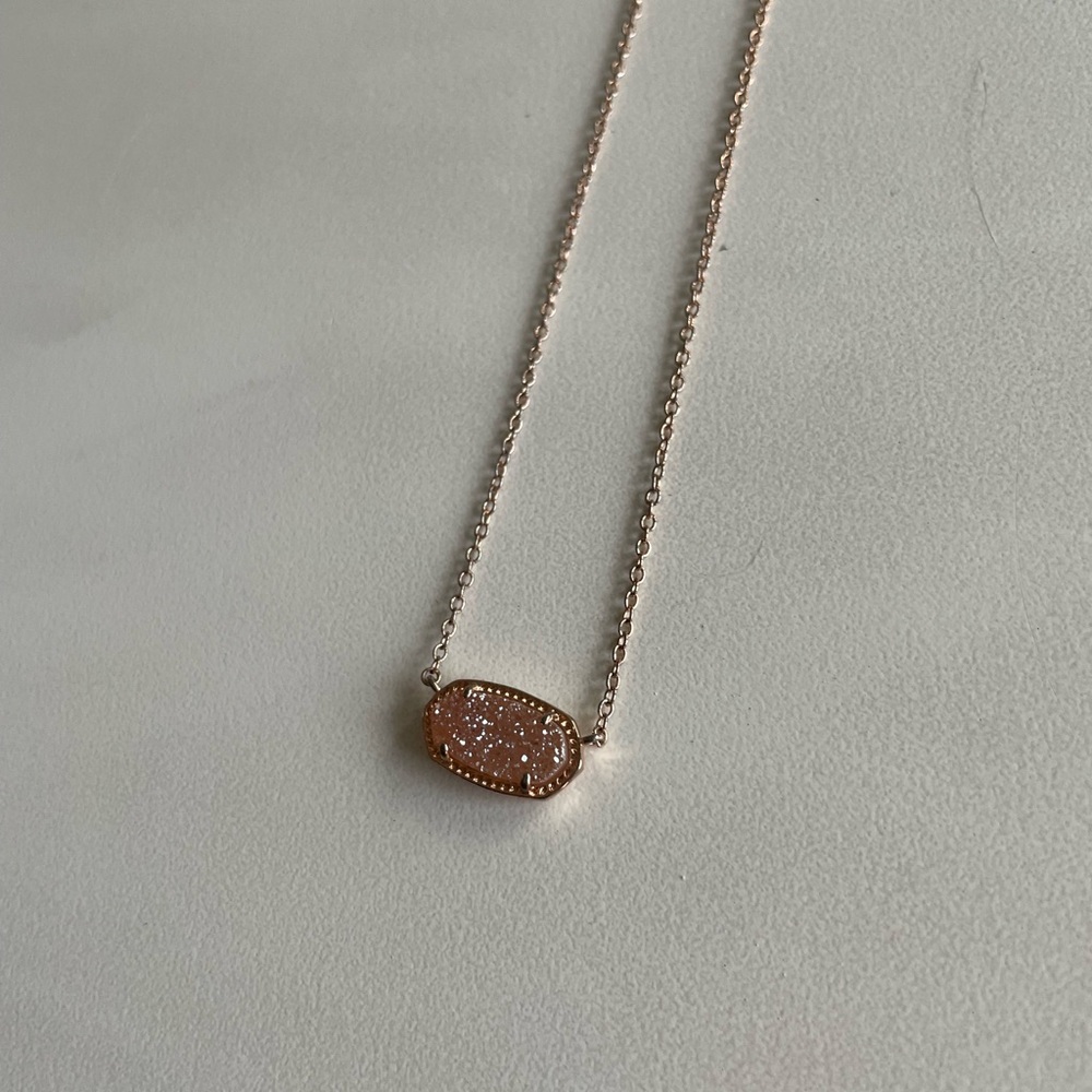 WEEKEND SALE!  Kendra Scott rose gold drusy druzy druzi necklace
